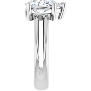 18K White Gold 10x6 mm Pear Ring Mounting – image 7