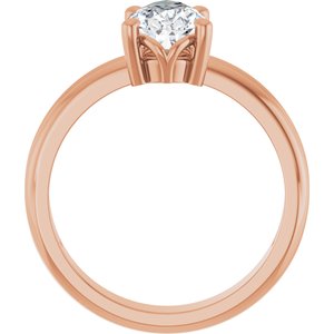 18K Rose Gold 10x6 mm Pear Ring Mounting – image 3