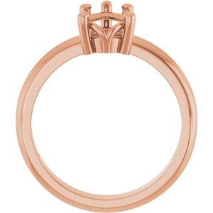 18K Rose Gold 10x6 mm Pear Ring Mounting – image 4