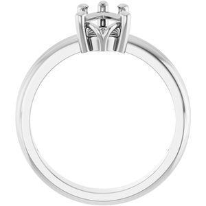 10K White Gold 10x6 mm Pear Ring Mounting – image 4