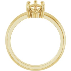 14K Yellow Gold 10x6 mm Pear Ring Mounting – image 4