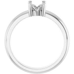 14K X1 White Gold 5x5 mm Cushion Ring Mounting – image 4