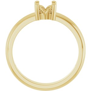 10K Yellow Gold 5x5 mm Cushion Ring Mounting – image 4