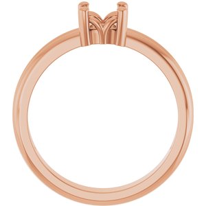 14K Rose Gold 5x5 mm Cushion Ring Mounting – image 4