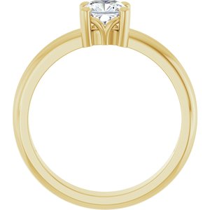 10K Yellow Gold 5x5 mm Cushion Ring Mounting – image 3