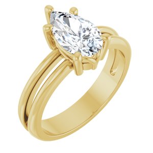 10K Yellow Gold 10x6 mm Pear Ring Mounting