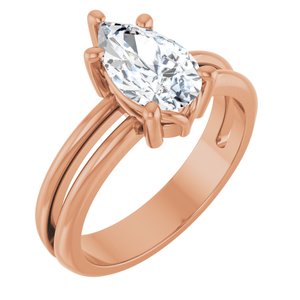 14K Rose Gold 10x6 mm Pear Ring Mounting
