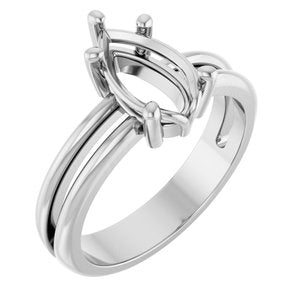Continuum Sterling Silver 10x6 mm Pear Ring Mounting – image 2