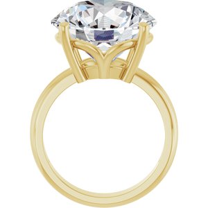 14K Yellow Gold 15 mm Round Ring Mounting – image 3
