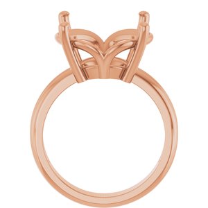 18K Rose Gold 15 mm Round Ring Mounting – image 4