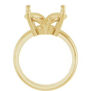 18K Yellow Gold 15 mm Round Ring Mounting – image 4