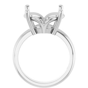 10K White Gold 15 mm Round Ring Mounting – image 4