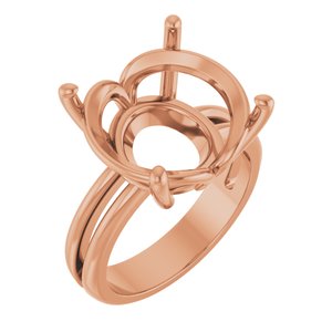 18K Rose Gold 15 mm Round Ring Mounting – image 2