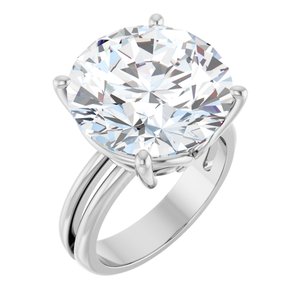 10K White Gold 15 mm Round Ring Mounting