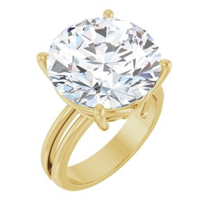 14K Yellow Gold 15 mm Round Ring Mounting