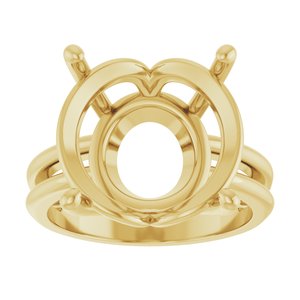 18K Yellow Gold 15 mm Round Ring Mounting – image 6