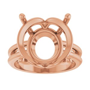 10K Rose Gold 15 mm Round Ring Mounting – image 6