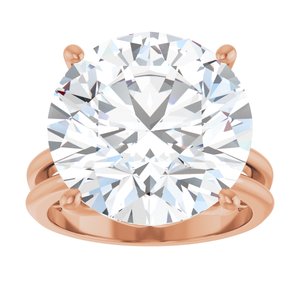 18K Rose Gold 15 mm Round Ring Mounting – image 5