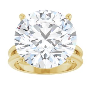 10K Yellow Gold 15 mm Round Ring Mounting – image 5
