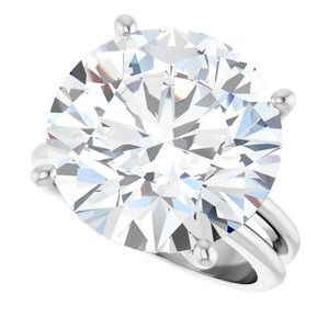 10K White Gold 15 mm Round Ring Mounting – image 8