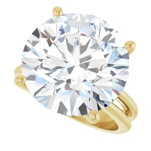 18K Yellow Gold 15 mm Round Ring Mounting – image 8