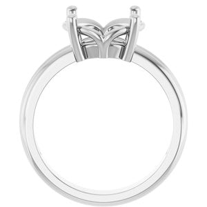 10K White Gold 11x9 mm Oval Ring Mounting – image 4