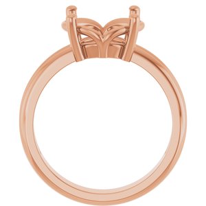 10K Rose Gold 11x9 mm Oval Ring Mounting – image 4