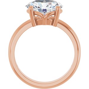 10K Rose Gold 11x9 mm Oval Ring Mounting – image 3