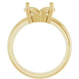 14K Yellow Gold 11x9 mm Oval Ring Mounting – image 4