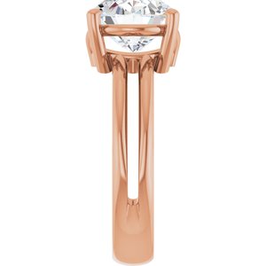10K Rose Gold 11x9 mm Oval Ring Mounting – image 7