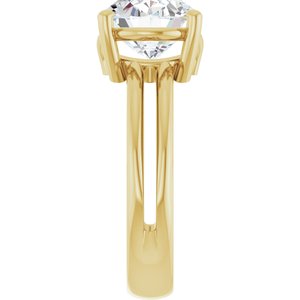 18K Yellow Gold 11x9 mm Oval Ring Mounting – image 7