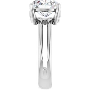10K White Gold 11x9 mm Oval Ring Mounting – image 7