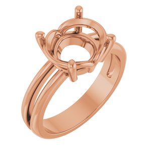 14K Rose Gold 11x9 mm Oval Ring Mounting – image 2