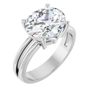 14K X1 White Gold 11x9 mm Oval Ring Mounting