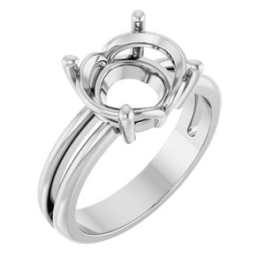 14K White Gold 11x9 mm Oval Ring Mounting – image 2
