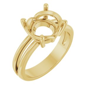 10K Yellow Gold 11x9 mm Oval Ring Mounting – image 2