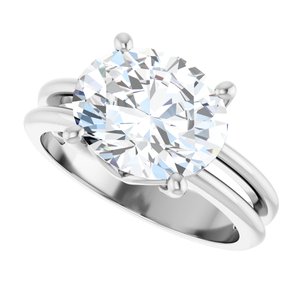 10K White Gold 11x9 mm Oval Ring Mounting – image 8