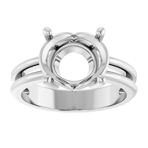10K White Gold 11x9 mm Oval Ring Mounting – image 6