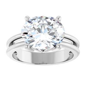 14K X1 White Gold 11x9 mm Oval Ring Mounting – image 5
