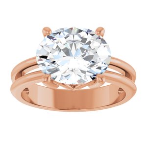 14K Rose Gold 11x9 mm Oval Ring Mounting – image 5