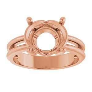10K Rose Gold 11x9 mm Oval Ring Mounting – image 6