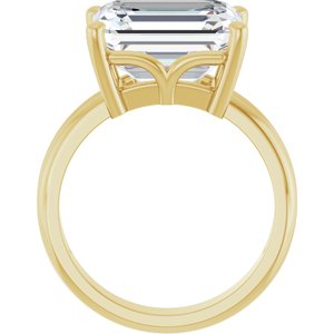 14K Yellow Gold 12x10 mm Emerald Ring Mounting – image 3
