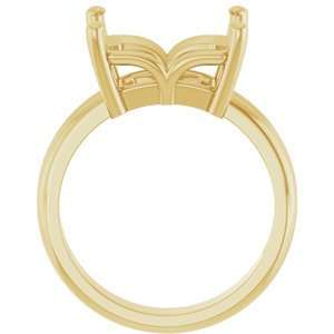 18K Yellow Gold 12x10 mm Emerald Ring Mounting – image 4