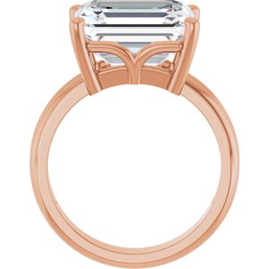 10K Rose Gold 12x10 mm Emerald Ring Mounting – image 3