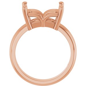 14K Rose Gold 12x10 mm Emerald Ring Mounting – image 4