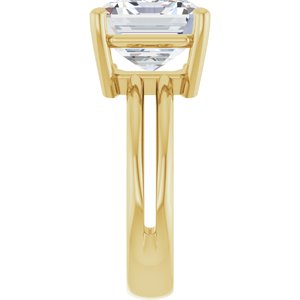 10K Yellow Gold 12x10 mm Emerald Ring Mounting – image 7
