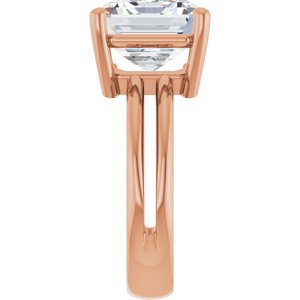 14K Rose Gold 12x10 mm Emerald Ring Mounting – image 7