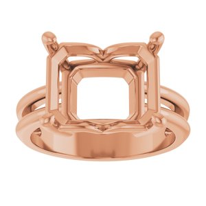 18K Rose Gold 12x10 mm Emerald Ring Mounting – image 6