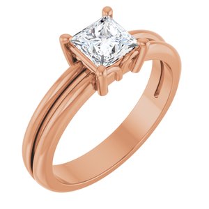 10K Rose Gold 5x5 mm Square Ring Mounting