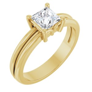 14K Yellow Gold 5x5 mm Square Ring Mounting